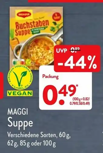 Aldi Nord Maggi Suppe 60g,62g,85g oder 100g Angebot