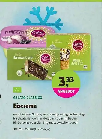 Biomarkt Gelato Classico Eiscreme Angebot