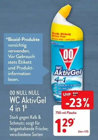 Aldi Nord 00 Null Null WC Aktiv Gel 4in1 750ml Angebot