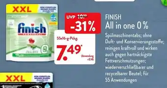 Aldi Nord Finish All in One 0% 55x16g Angebot