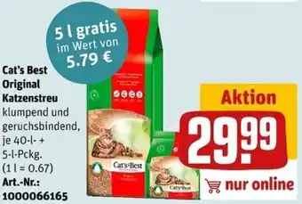 REWE Center Cat's Best Original Katzenstreu 40 L+5 L Pckg. Angebot