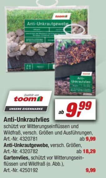 toom Baumarkt toom Anti-Unkrautvlies Angebot