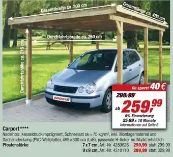 toom Baumarkt Carport 7 x 7 cm Angebot