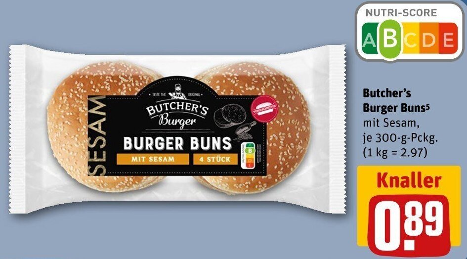 Butcher's Burger Buns 300 g Pckg. Angebot bei REWE Center