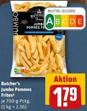 REWE Center Butcher's Jumbo Pommes Frites 700 g Pckg. Angebot