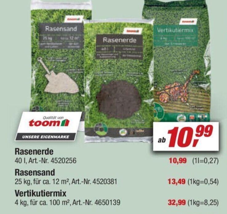 toom Rasenerde 40 l Angebot bei toom Baumarkt