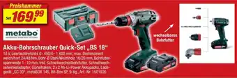 toom Baumarkt metabo Akku-Bohrschrauber Quick-Set ,,BS 18" Angebot