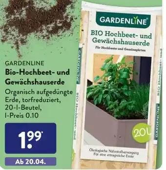 Aldi Süd Gardenline bio-hochbett- und gewächshauserde Angebot