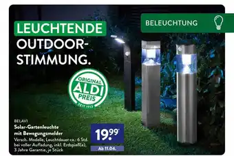 Aldi Süd Belavi solar-gartenleuchte mit bewegungsmelder Angebot