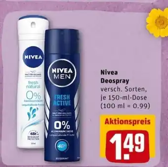 REWE City Nivea Deospray 150 ml Angebot