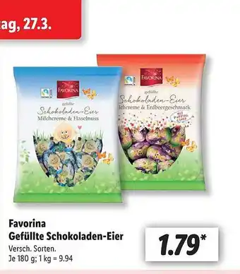 Lidl Favorina gefüllte schokoladen-eier Angebot