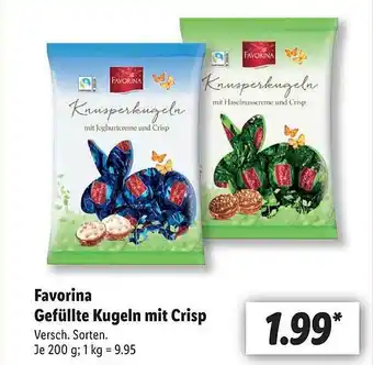 Lidl Favorina gefüllte kugeln mit crisp Angebot