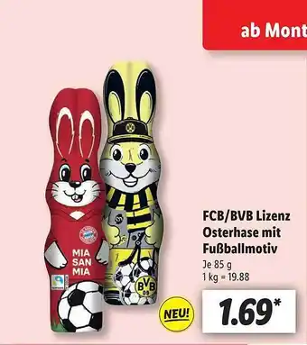 Lidl Fcb bvb lizenz osterhase mit fußballmotiv Angebot