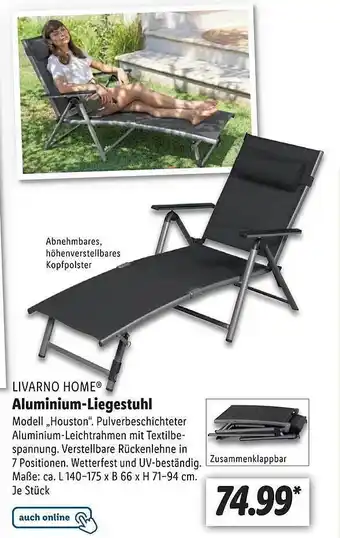 Lidl Livarno home aluminium-liegestuhl Angebot
