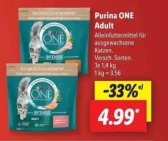 Lidl Purina one adult Angebot