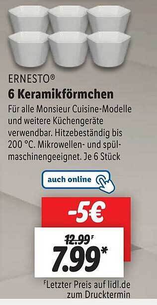 Lidl Ernesto 6 keramikförmchen Angebot