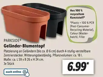 Lidl Parkside geländer-blumentopf Angebot