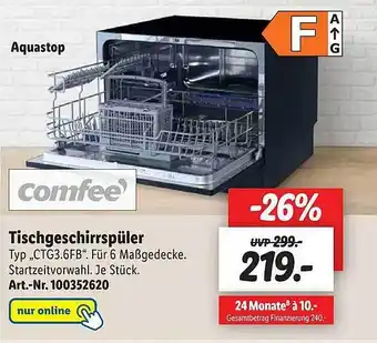 Lidl Comfee tischgeschirrspüler Angebot