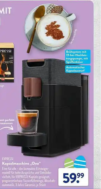 Aldi Süd Expressi kapselmaschine „one“ Angebot