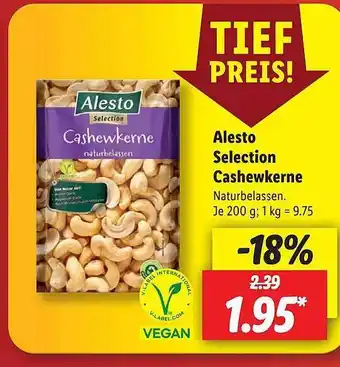 Lidl Alesto selection cashewkerne Angebot