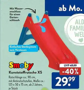 Aldi Süd Smoby kunststoffrutsche xs Angebot