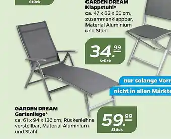 NETTO Garden dream klappstuhl, garden dream gartenliege Angebot