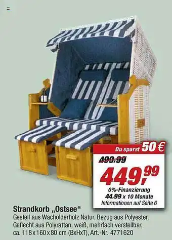 toom Baumarkt Strandkorb „ostsee“ Angebot