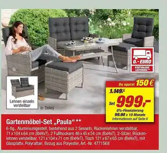 toom Baumarkt Gartenmöbel-set „paula“ Angebot