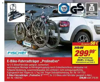 toom Baumarkt Fischer e-bike-fahrradträger „prolineevo“ Angebot