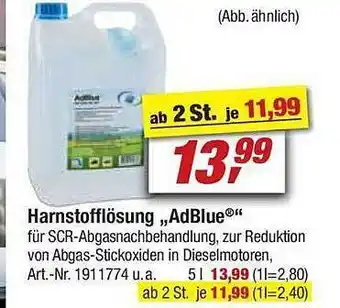 toom Baumarkt Harnstofflösung „adblue“ Angebot