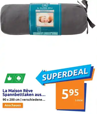 Action La Maison Rêve Spannbettlaken 90 x 200 cm Angebot