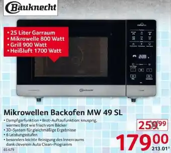 Selgros Bauknecht Mikrowellen Backofen MW 49 SL Angebot