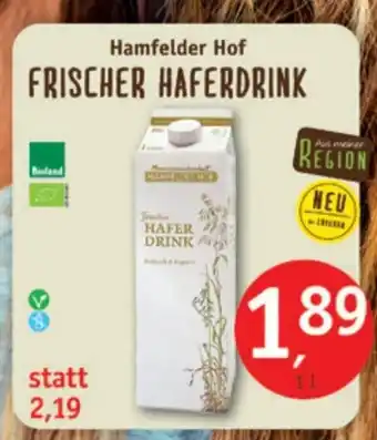 Erdkorn Biomarkt Hamfelder Hof Haferdrink 1L Angebot