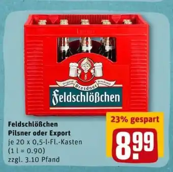 REWE City Feldschlößchen Pilsner oder Export 20x0,5L Angebot