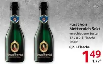 Selgros Fürst von Metternich Sekt 0,2 l Flasche Angebot