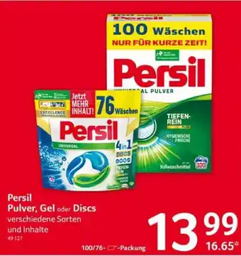 Selgros Persil Pulver, Gel oder Discs Angebot