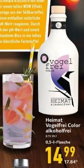 Selgros Heimat Vogelfrei Color Alkoholfrei 0,5 l Flasche Angebot