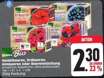 Edeka Edeka Bio Heidelbeeren , Erdbeeren, Himbeeren oder Beerenmischung 300 g Packung Angebot