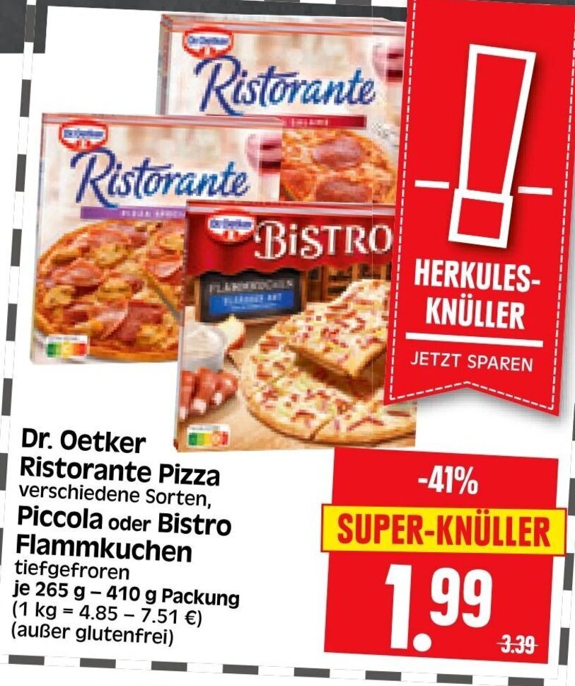Dr. Oetker Ristorante Pizza, Piccola oder Bistro Flammkuchen je 265 g