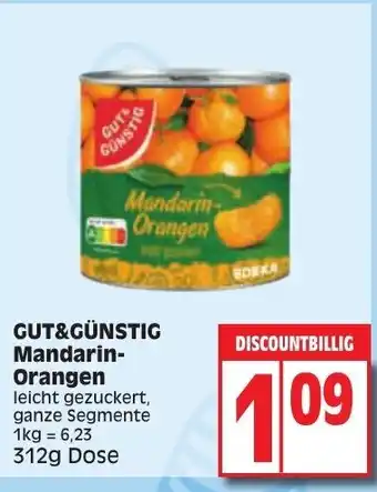 Edeka Gut & Günstig Mandarin Orangen 312 g Dose Angebot