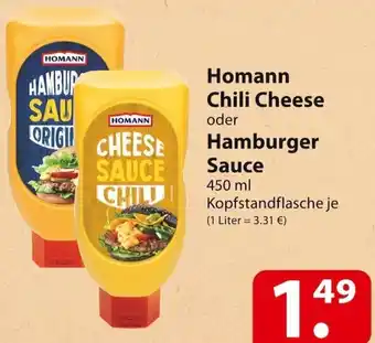 Famila Nord Ost Homann Chili Cheese oder Hamburger Sauce 450 ml Angebot