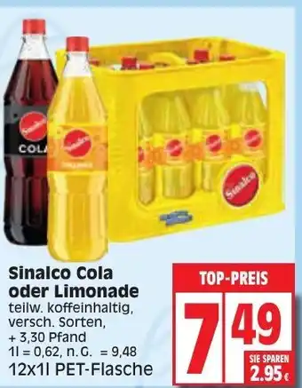 Edeka Sinalco Cola oder Limonade 12 x 1 l PET-Flasche Angebot