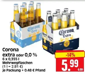 Edeka Herkules Corona extra oder 0,0 % 6 x 0,355 l Angebot