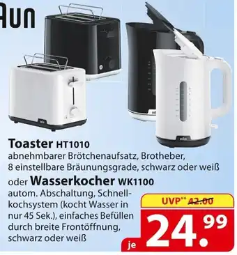 Famila Nord Ost Braun Toaster HT1010 oder Wasserkocher WK1100 Angebot