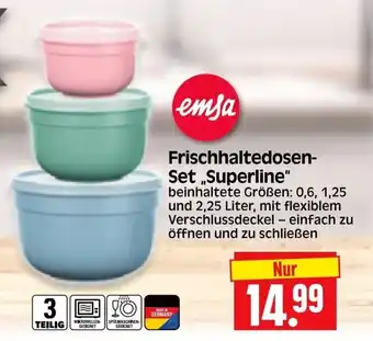 Edeka Herkules emsa Frischhaltedosen-Set ,,Superline" 0,6 , 1,25 , 2,25 liter Angebot