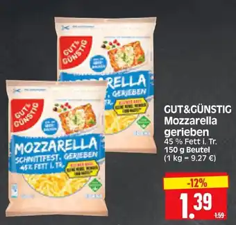 Edeka Herkules Gut&Günstig Mozzarella gerieben 150 g Beutel Angebot