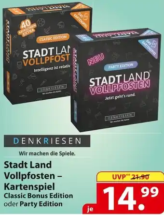 Famila Nord Ost Denkriesen Stadt Land Vollpfosten -Kartenspiel Angebot