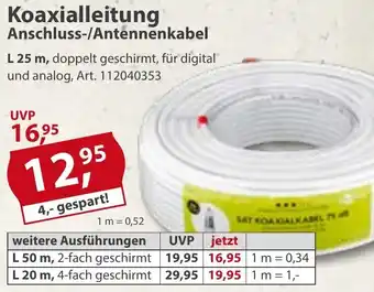 Sonderpreis Baumarkt Koaxialleitung Anschluss-/Antennenkabel L 25 m Angebot