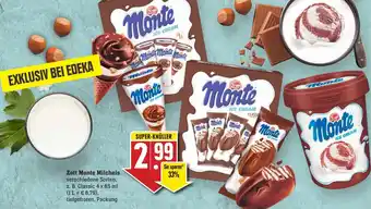 Edeka Neukauf Zott Monte Milcheis 4x85 ml Packung Angebot