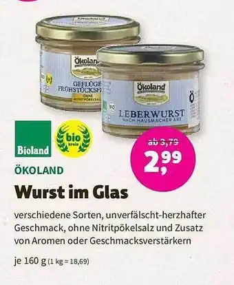 Aleco Biomarkt Bioland & ökoland wurst im glas Angebot